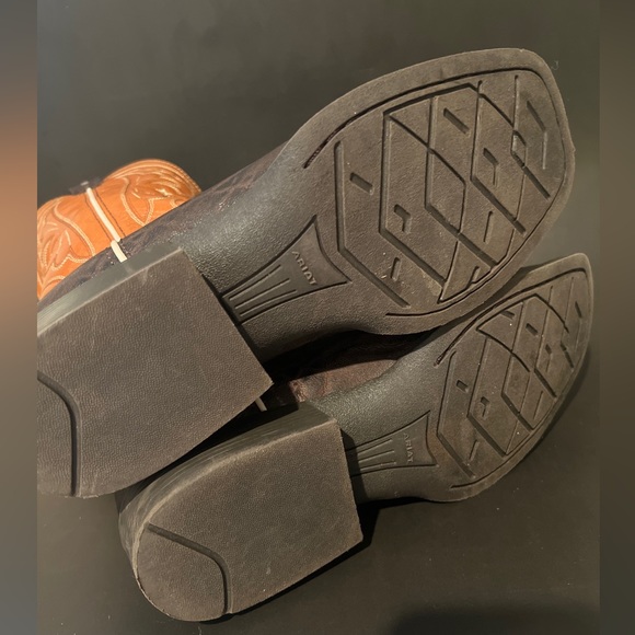 Ariat Leather Quickdraw Square Toe Western Cowboy Boots Brown Size 6 - Picture 3 of 13